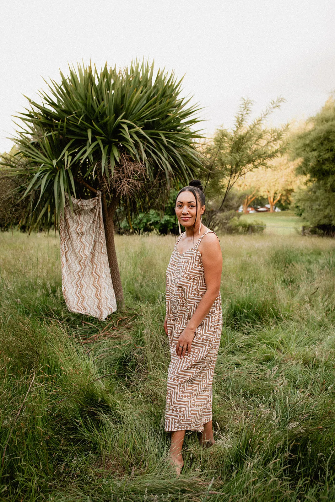 Papakirango Jumpsuit - White & Brown