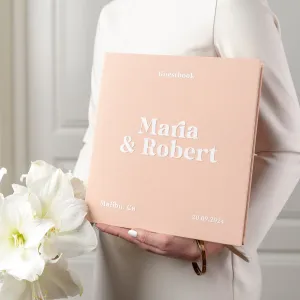 Peach   White Velour | Guest Book