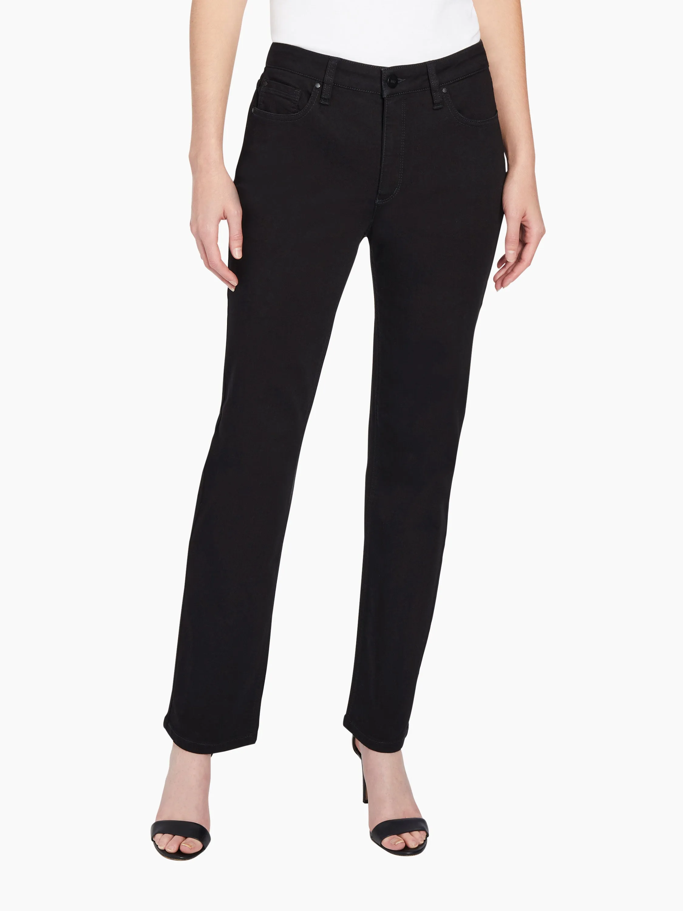 Petite Lexington Straight Leg Jeans, Onyx Wash