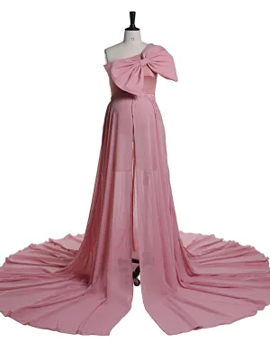 Pink Maternity Shoot Outfits 2 Piece Set Gown Baby Shower Maternity Dress YW21032