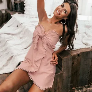 Pink off shoulder girls playsuit