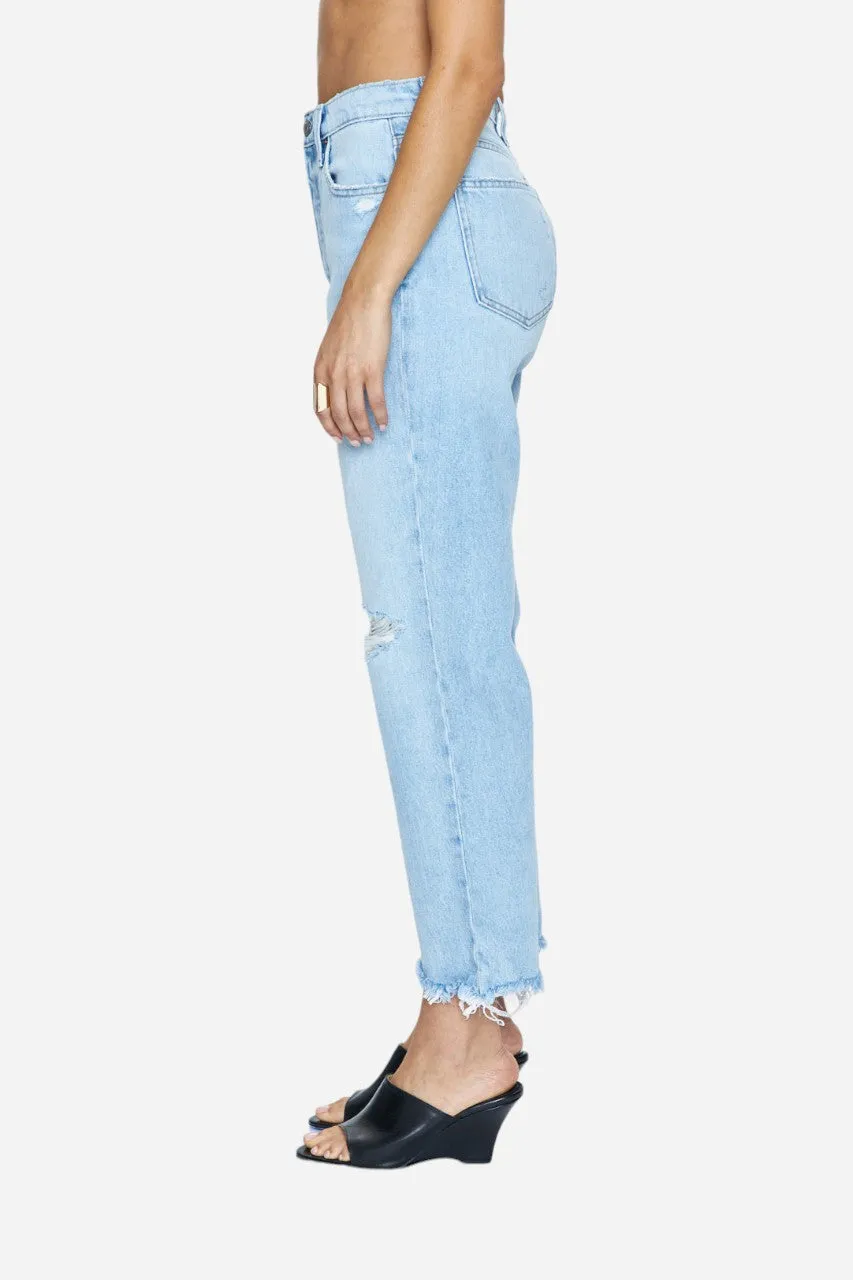 Pistola Cassie Crop High-Rise Straight Jeans in Daytrip Distressed