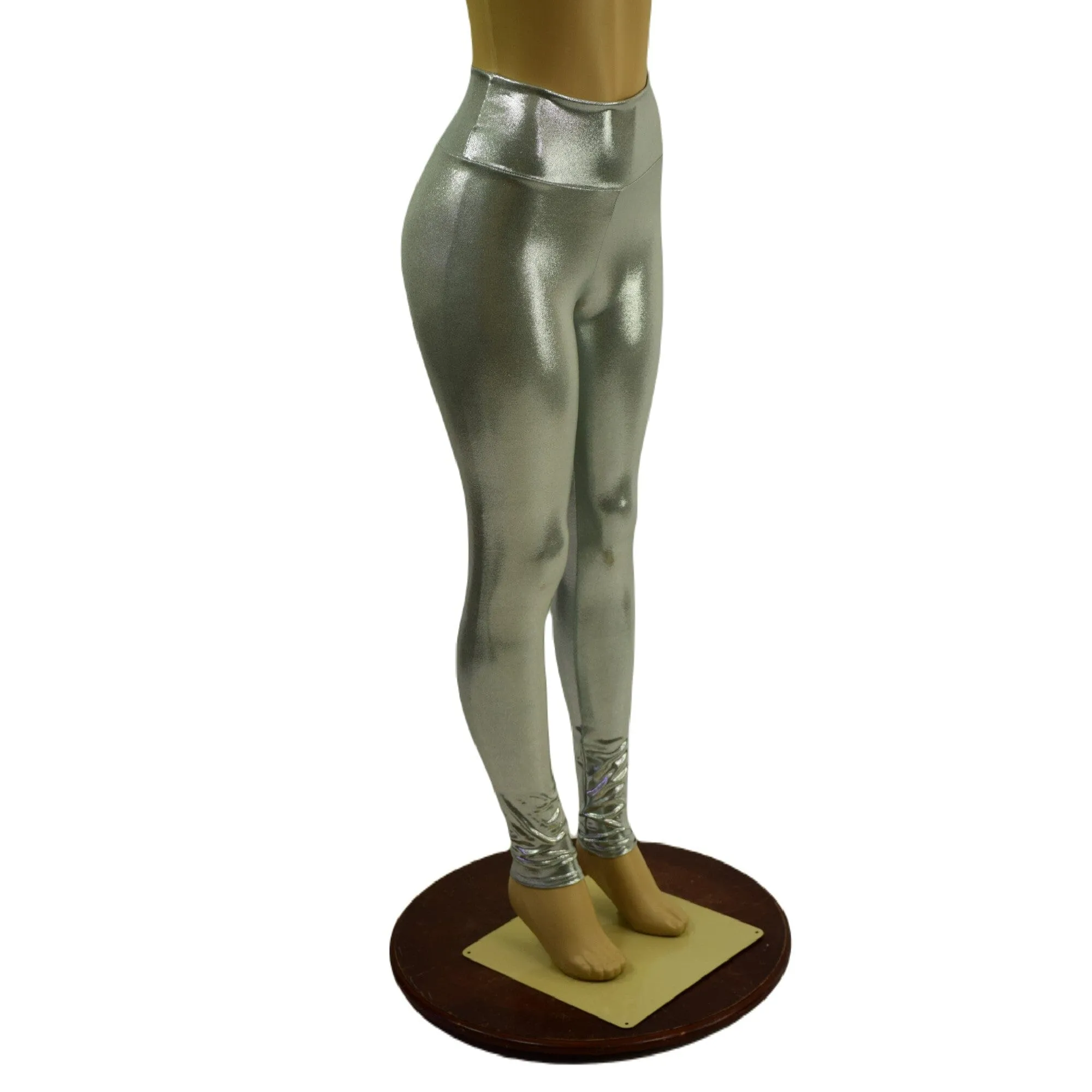 Platinum Metallic High Waist Leggings