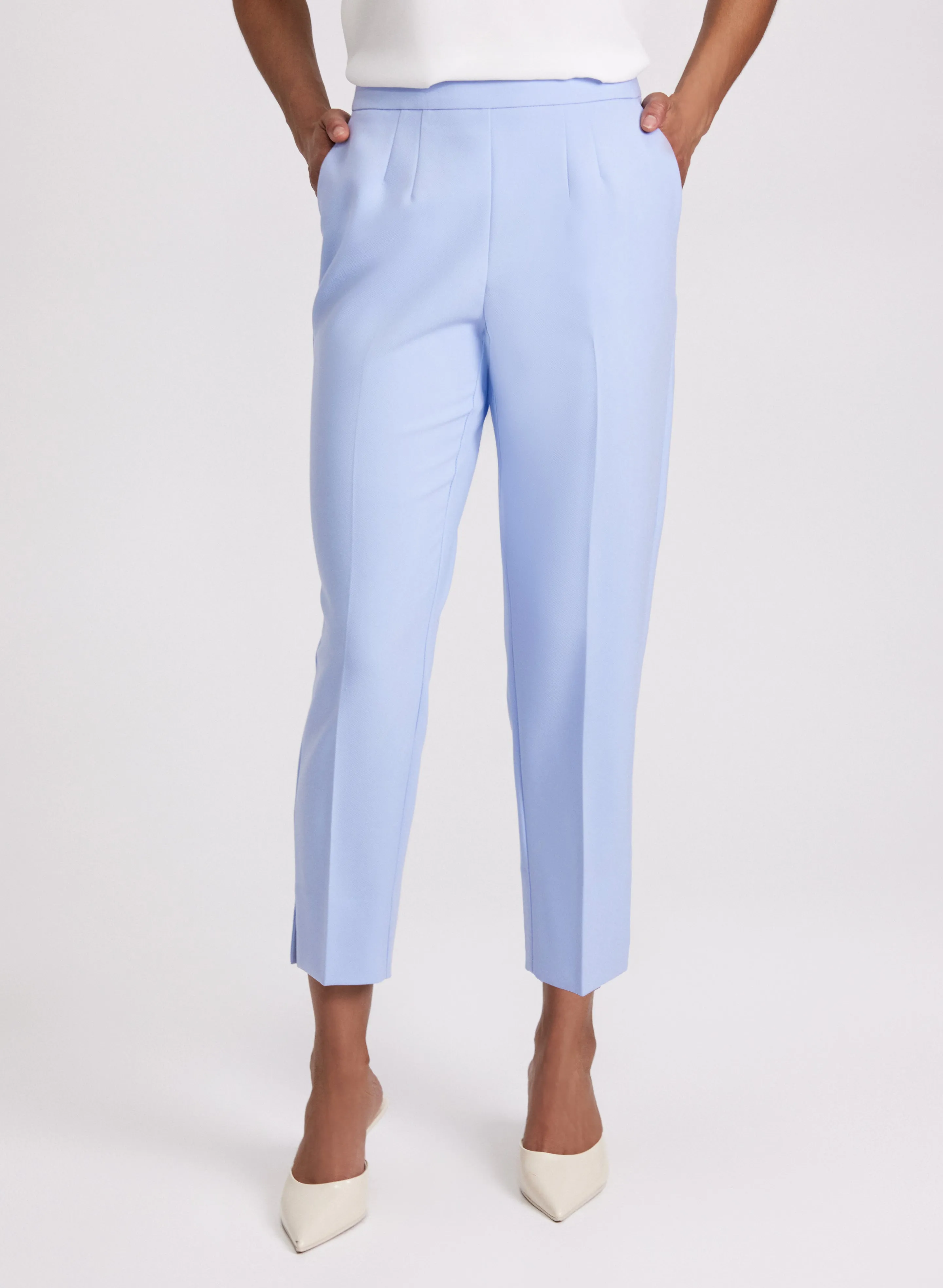 Pleated Waist Slim-Leg Pants