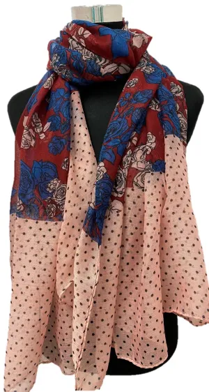 Polka   Red Roses Printed Viscose