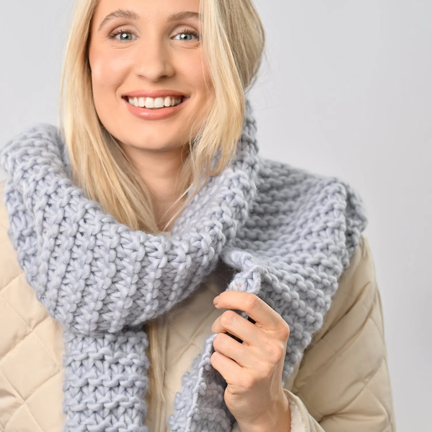 Pom Pom Scarf Knitting Kit