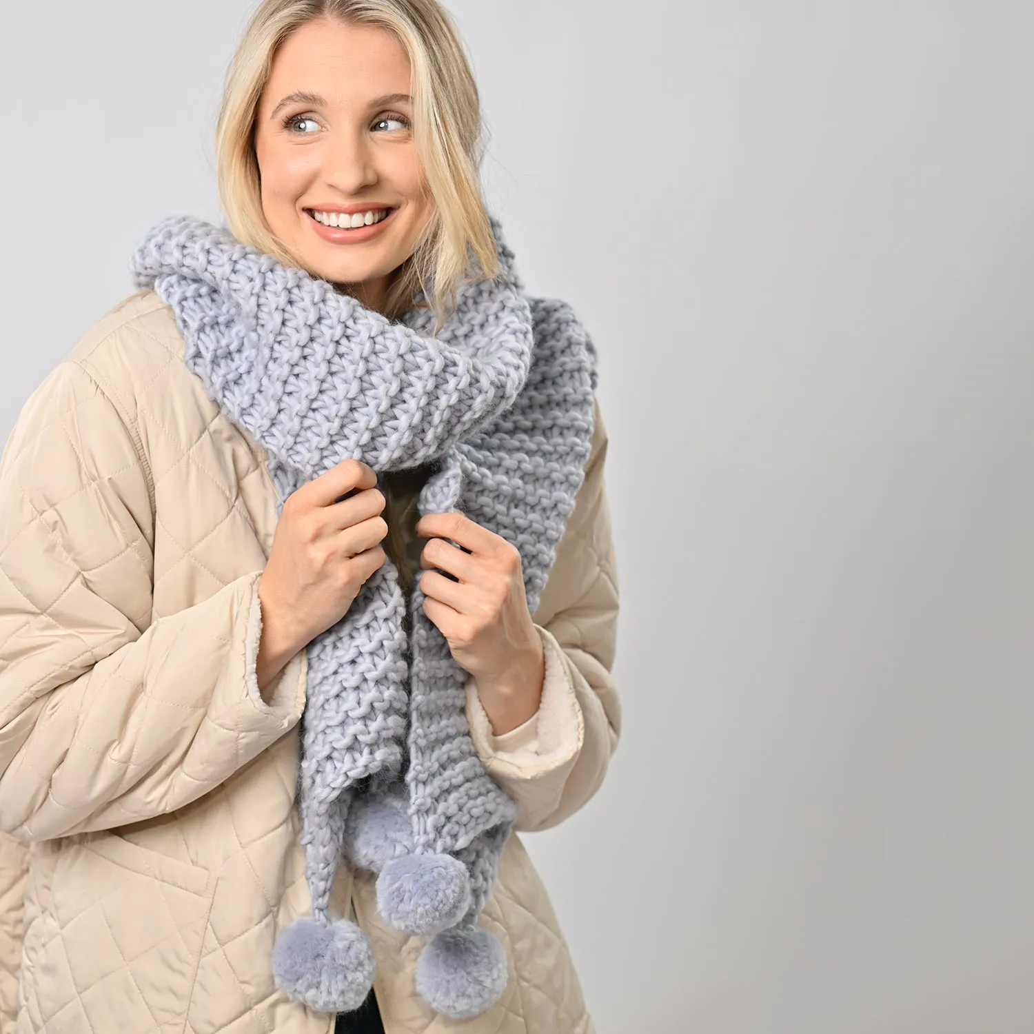 Pom Pom Scarf Knitting Kit