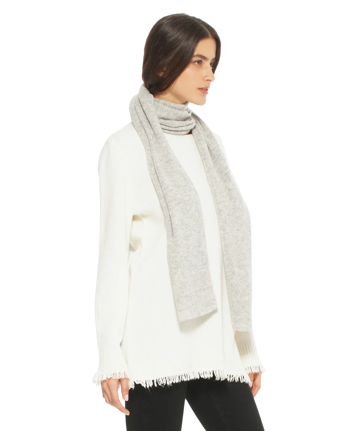 Pure Cashmere Maxi Scarf Light Grey