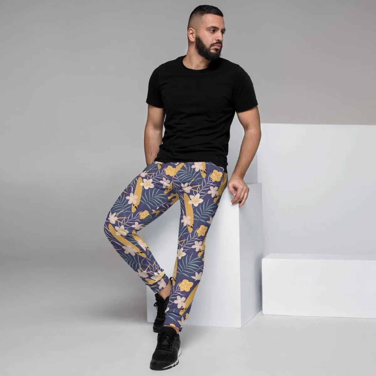 Purple Tropical Flower Men's Street Joggers