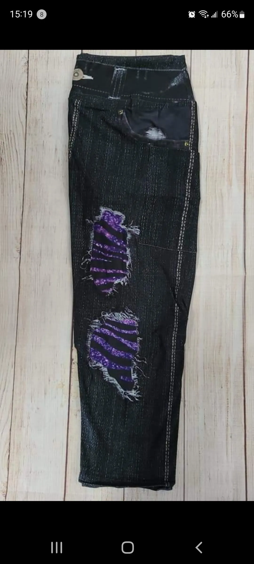 Purple Zebra Jean capris with pockets