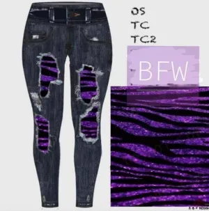 Purple Zebra Jean capris with pockets