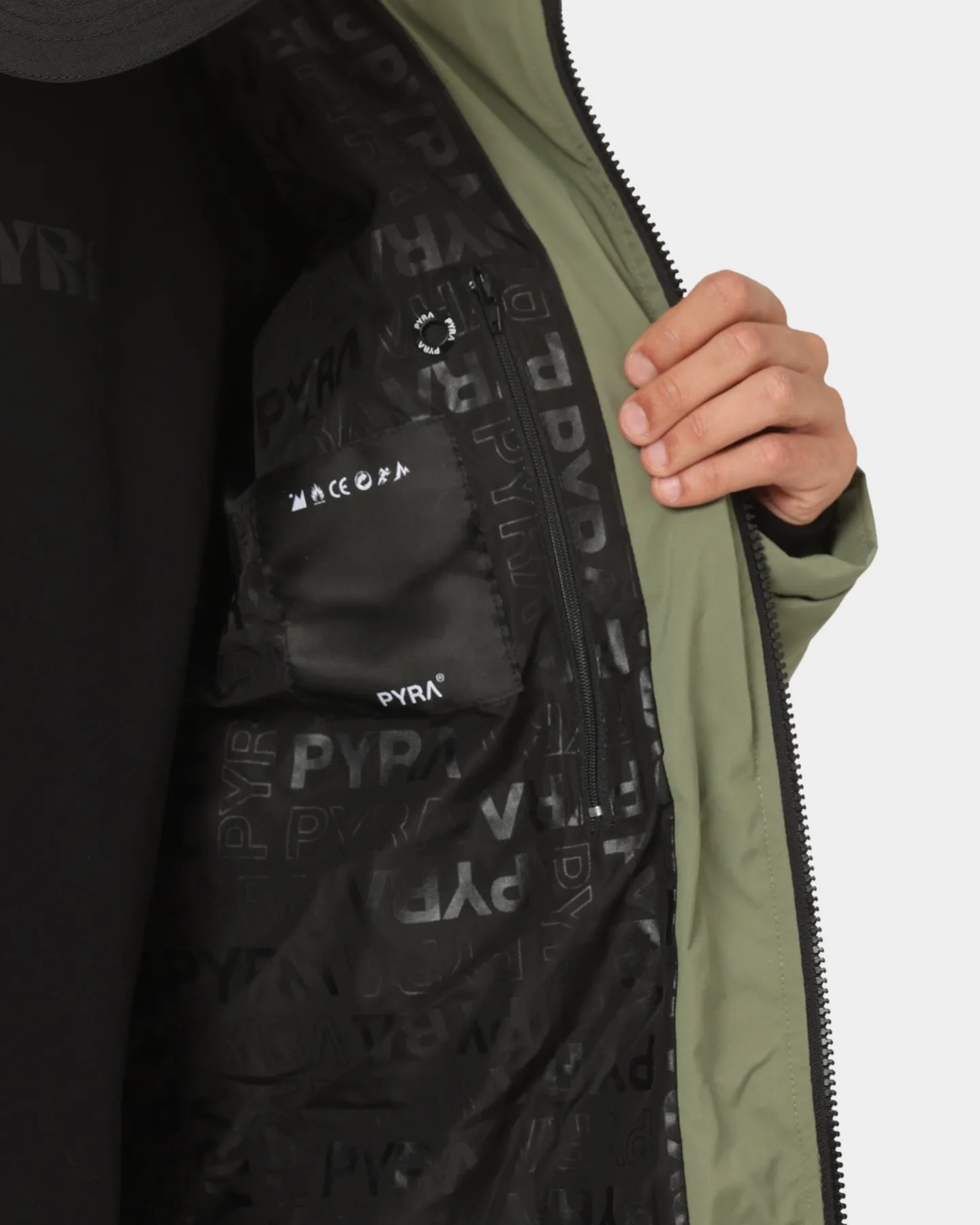 PYRA Padded Puffa Jacket Olive Green