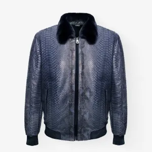 Python Leather Flight Jacket