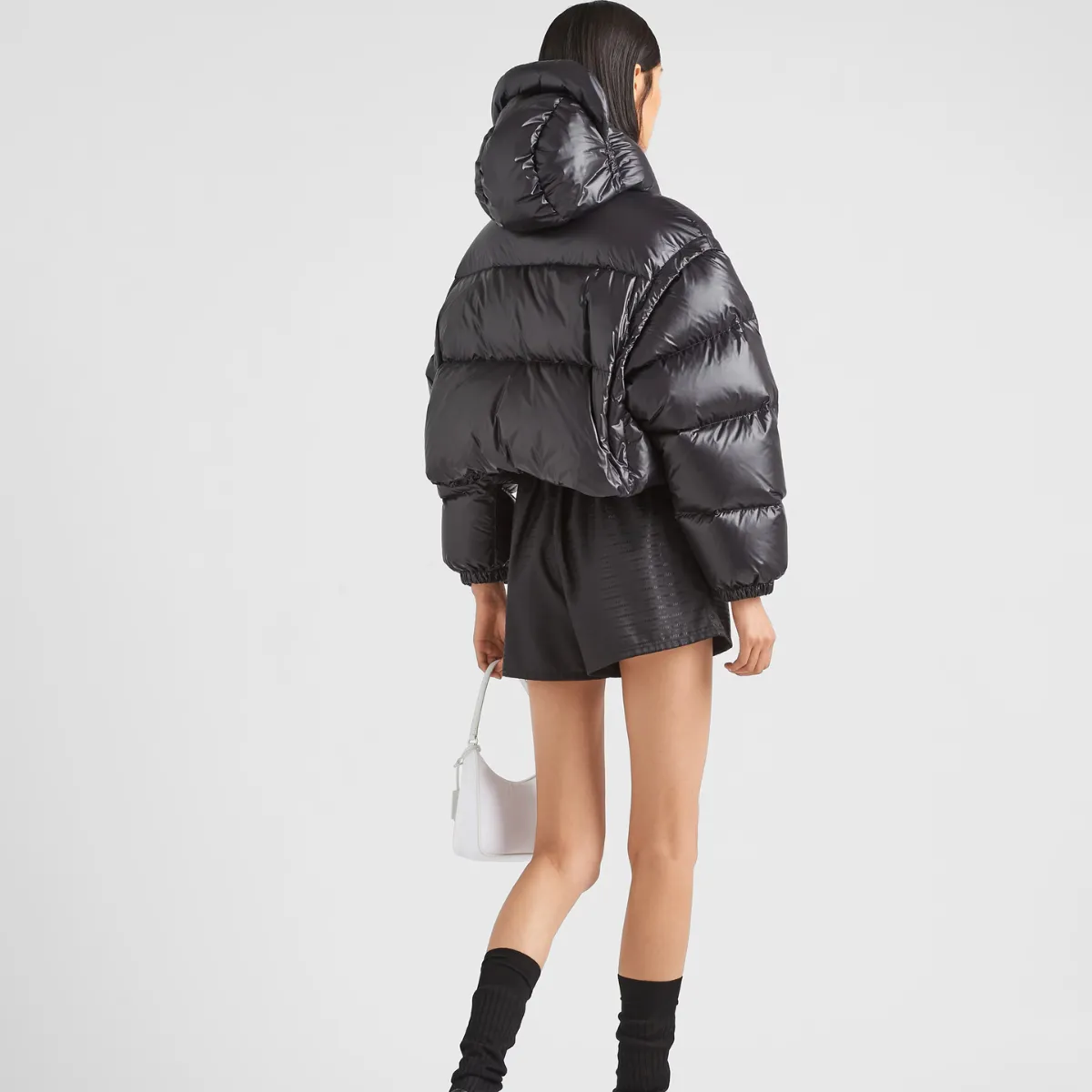 Re-Nylon convertible cropped down jacket