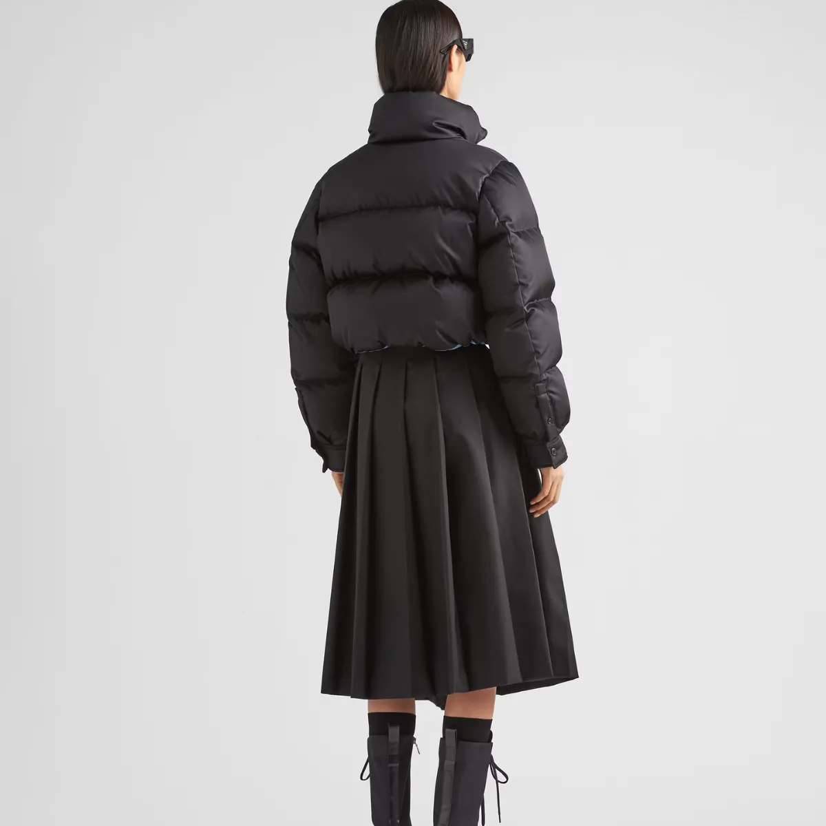 Re-Nylon cropped down jacket