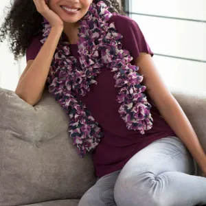 Red Heart Knit Ruffled With Love Scarf