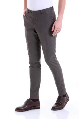 Regular Fit Side Pocket Low Waist Brown Dress Pants