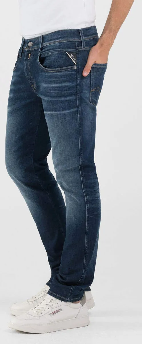 Replay Anbass Hyperflex Blue Jeans For Men