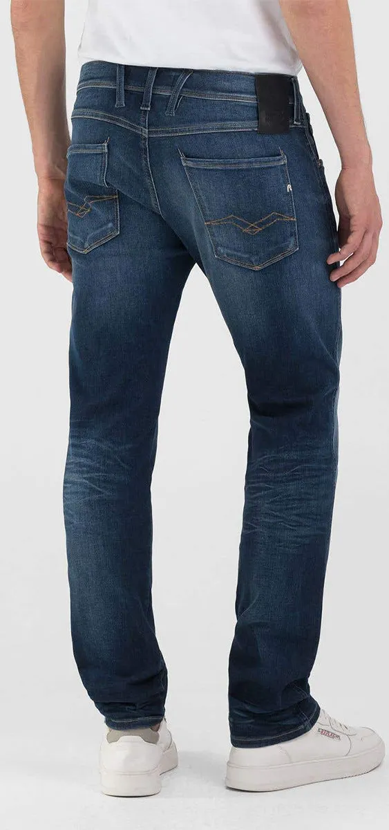 Replay Anbass Hyperflex Blue Jeans For Men