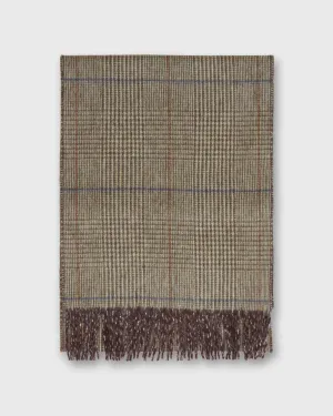 Reversible Cashmere Scarf in Brown Multi Check/Windowpane