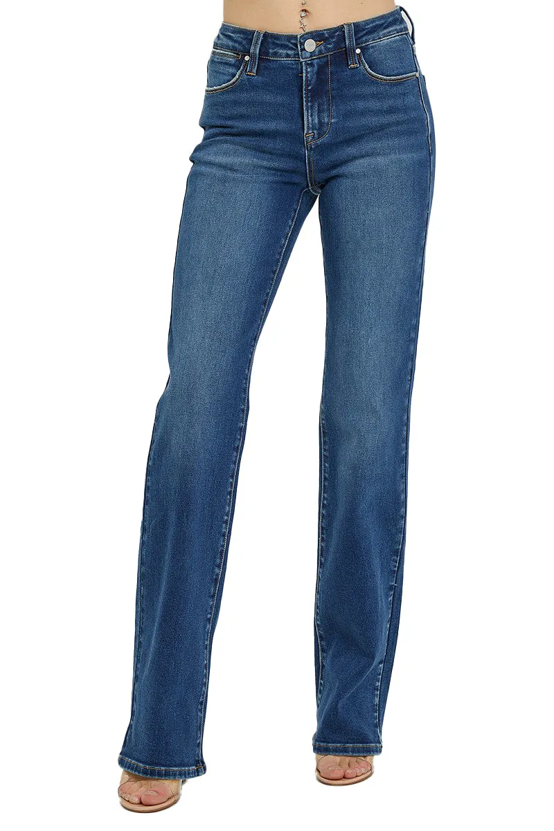 Risen Jeans- Mid Rise Long Straight Jeans - RDP5509