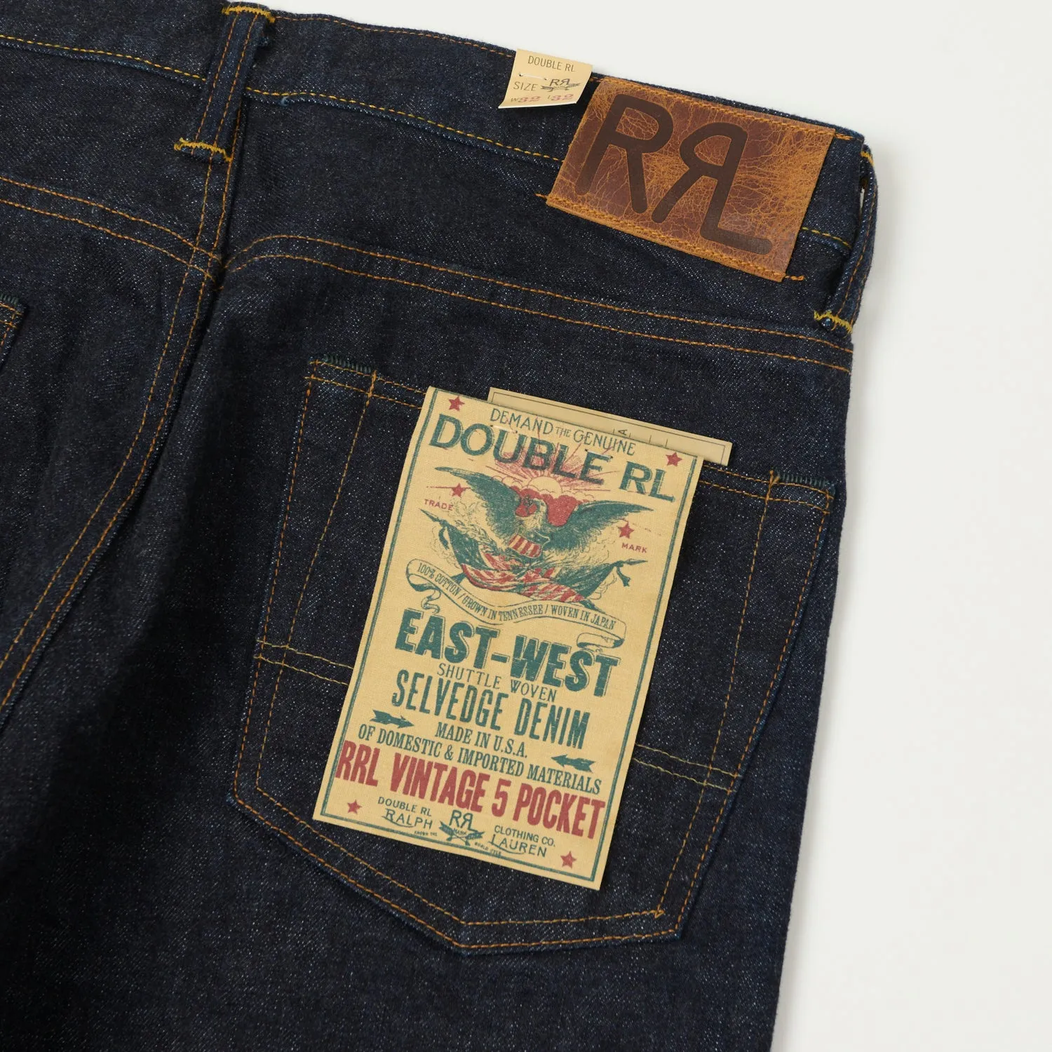 RRL 5-Pocket East-West Selvedge Jean - One Wash