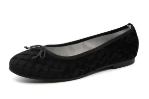 Ruby  Black Velvet Quilted Ballet Flat 207