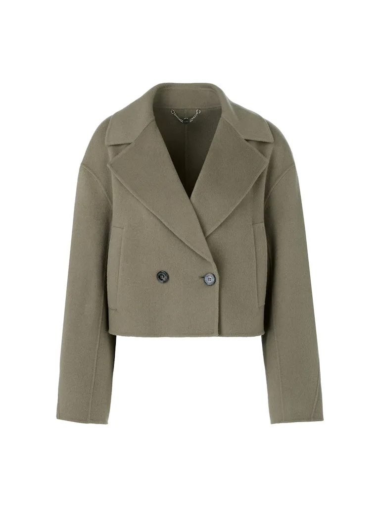 Sage Powder Boxy Wool Jacket