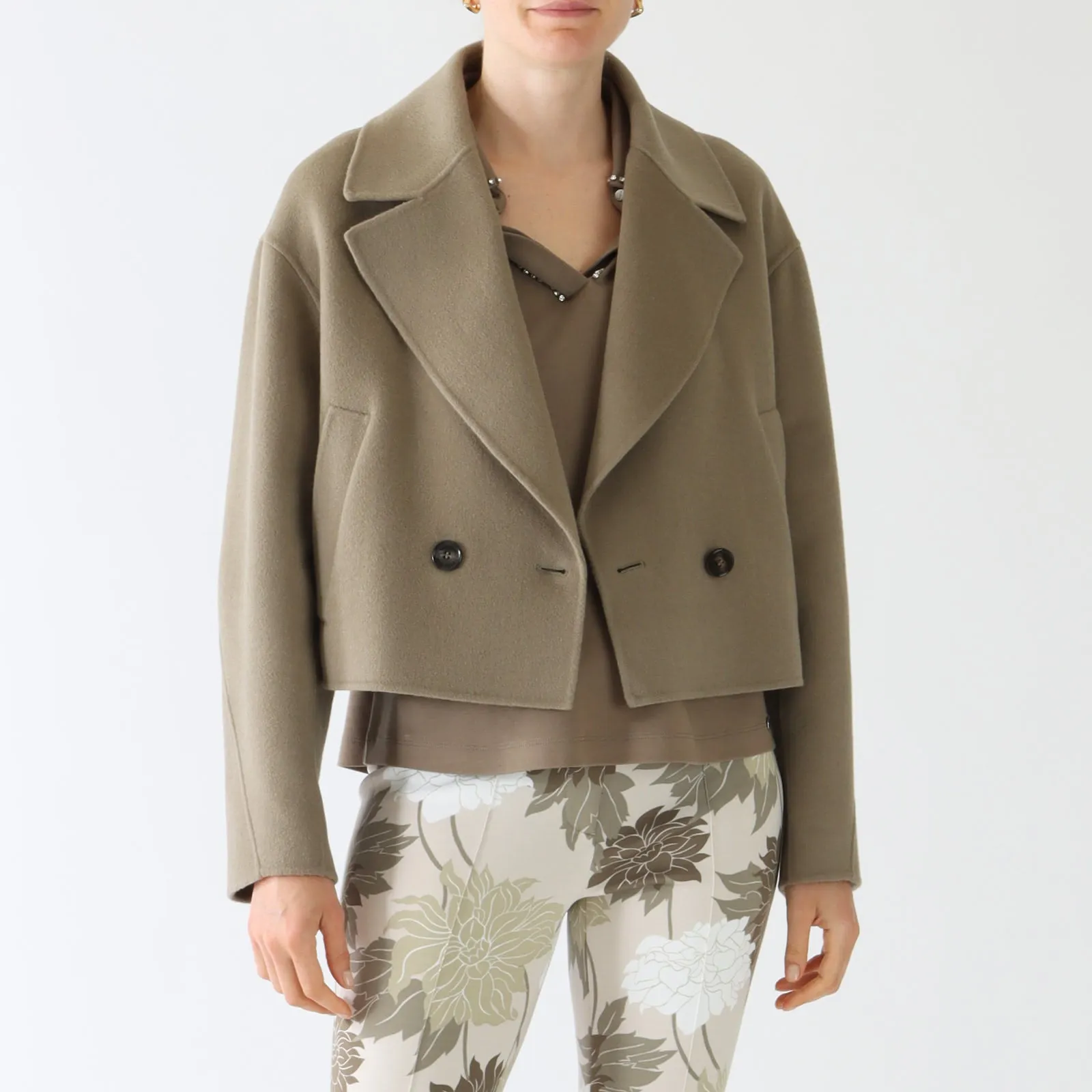 Sage Powder Boxy Wool Jacket