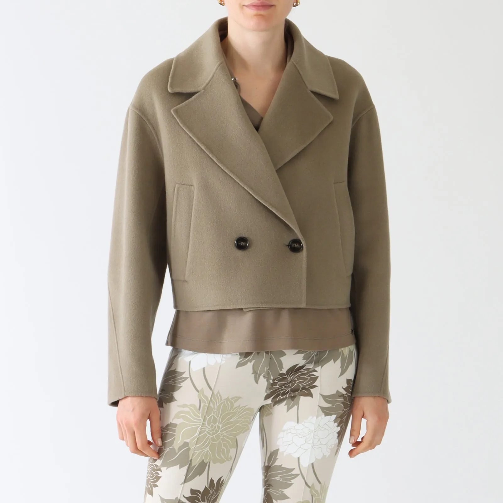 Sage Powder Boxy Wool Jacket