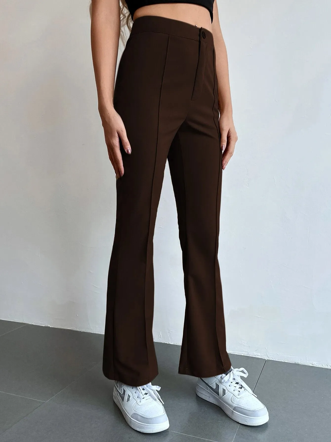 Shein Seam Front High Waist Flare Leg Pants