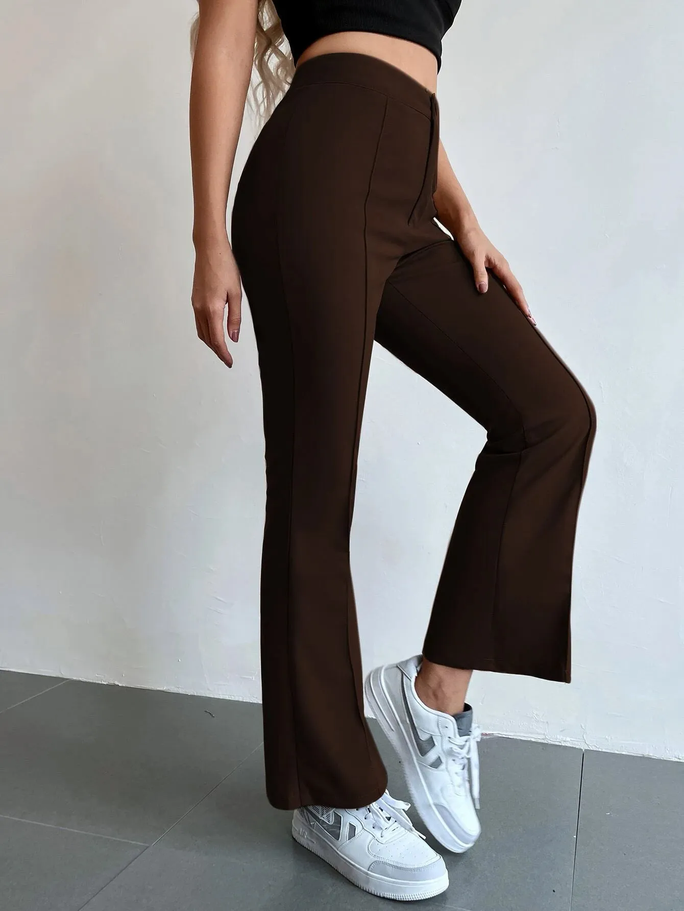 Shein Seam Front High Waist Flare Leg Pants