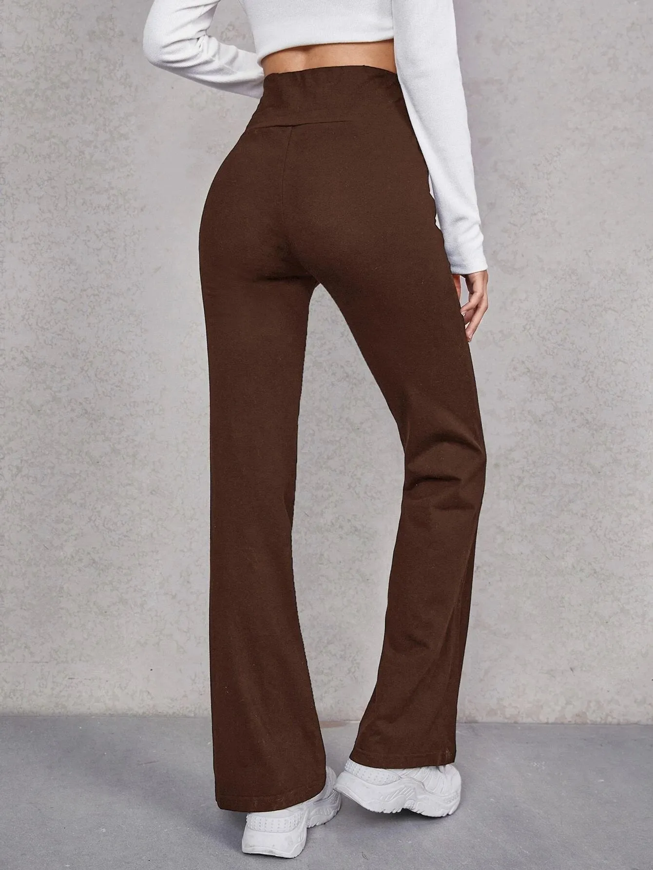 SHEIN Unity Wide Waistband Flare Leg Pants