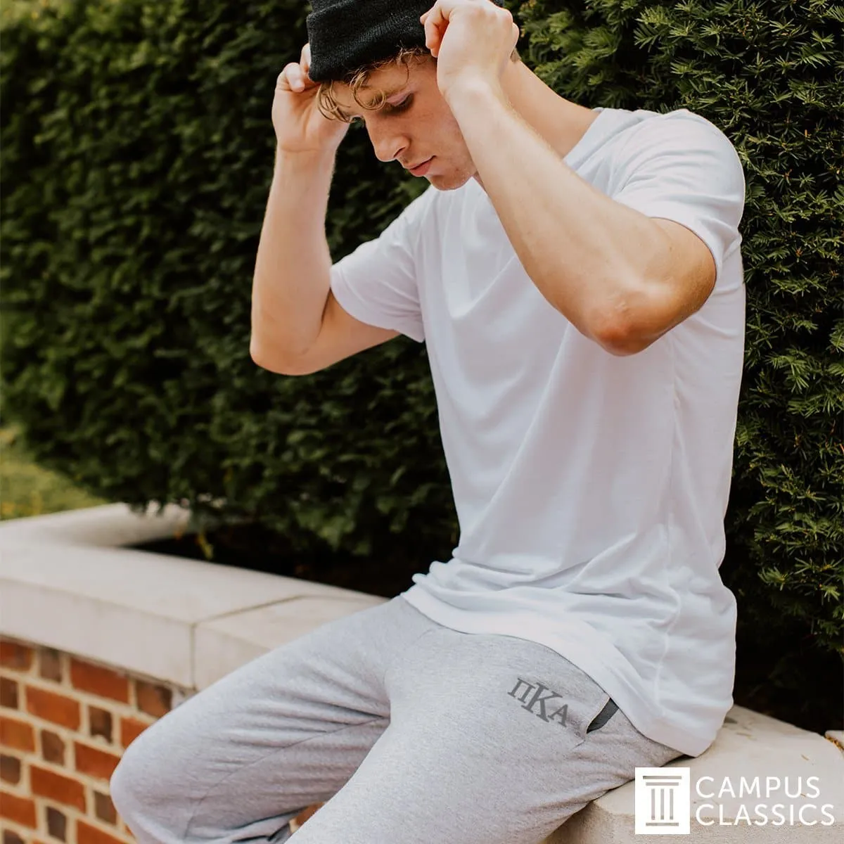 Sigma Pi Heather Grey Contrast Joggers