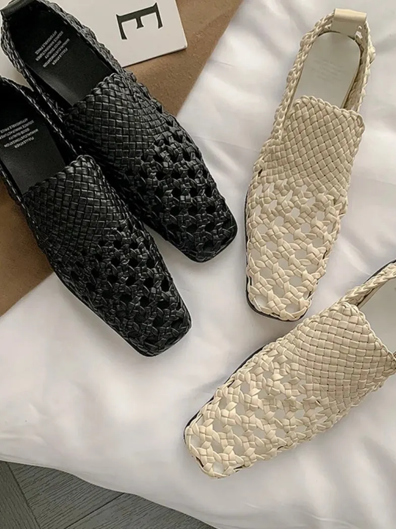 Slip on net loafers moccasins shoes