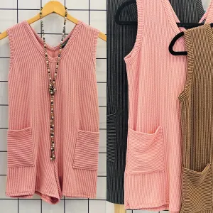 Soft Front Pocket Romper: Mauve