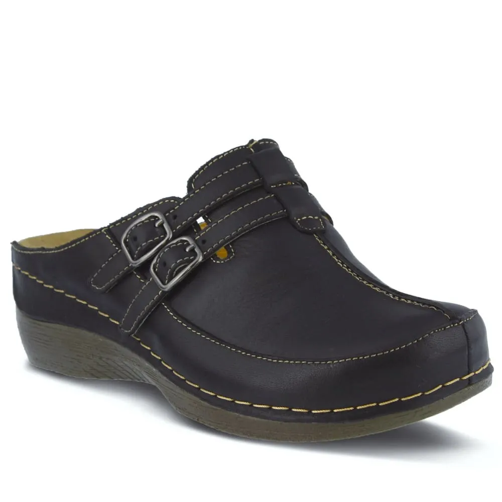 Spring Step Shoes Happy Women's Leather Slip On Clogs