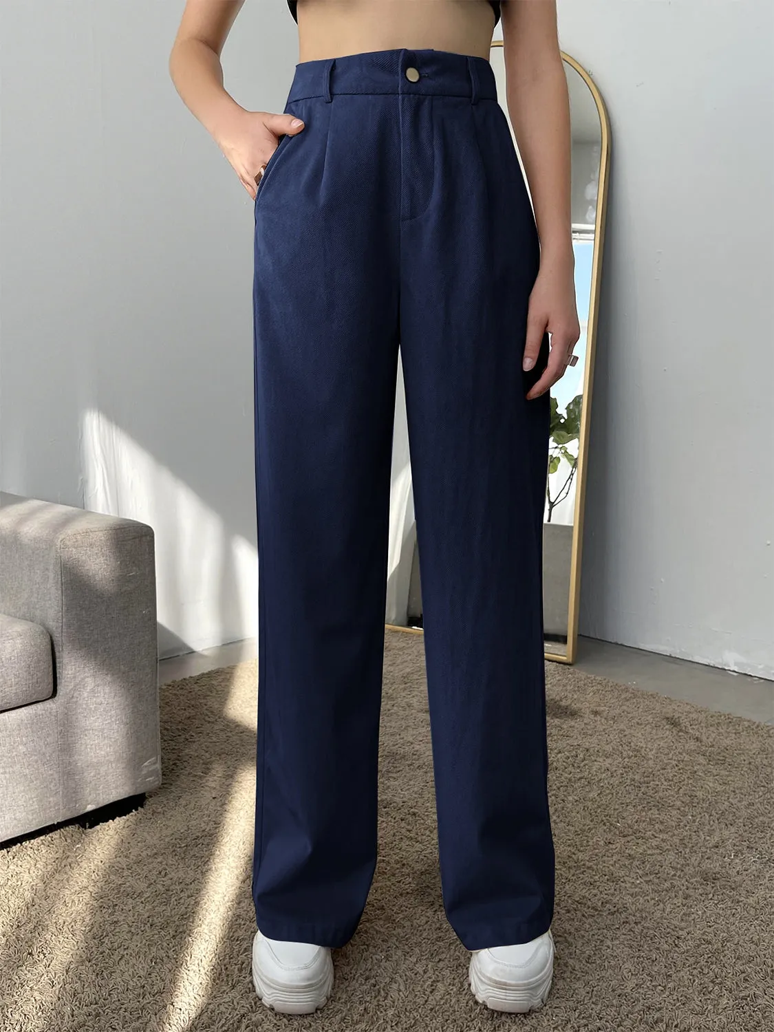 Straight Leg High Waist Pants