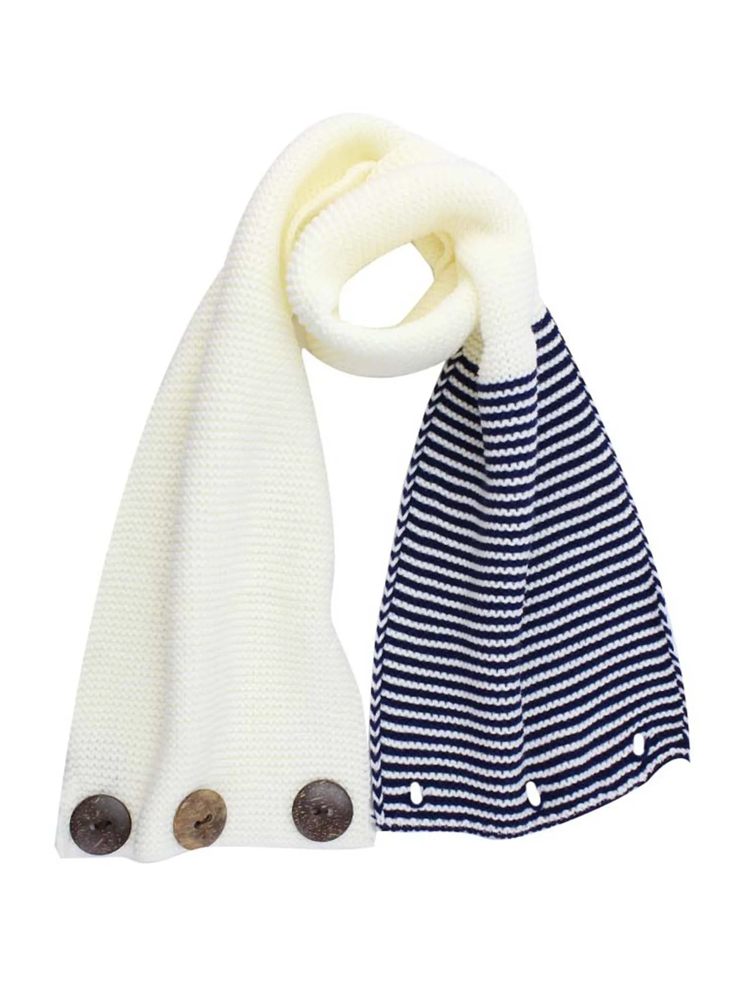 Stripe & Solid Knit Infinity Collar Scarf