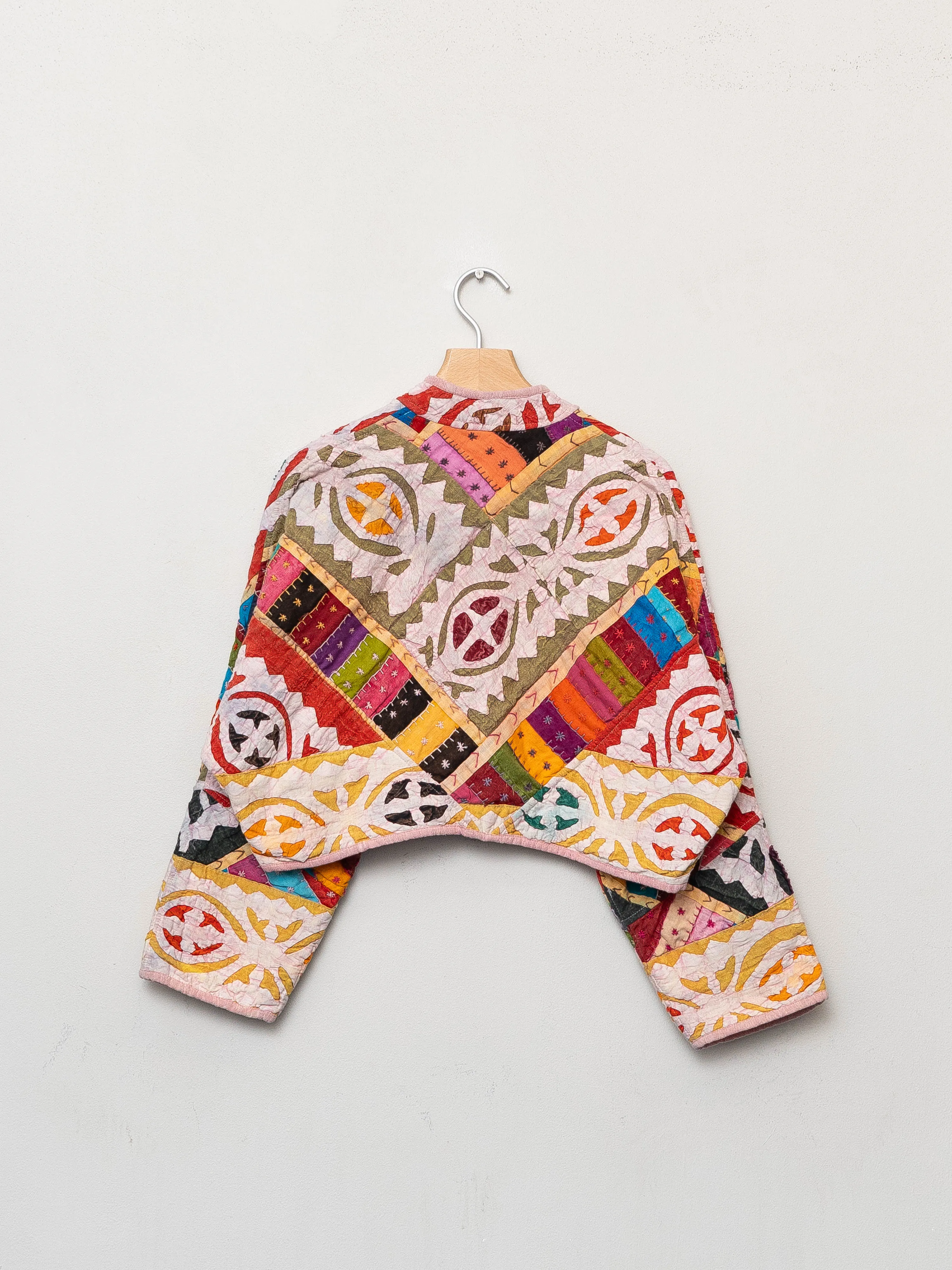 The Kaira Cropped Suzani Cut Out Kantha Jacket