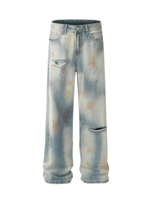 Thesupermade Distressed Street Hip-Hop Jeans