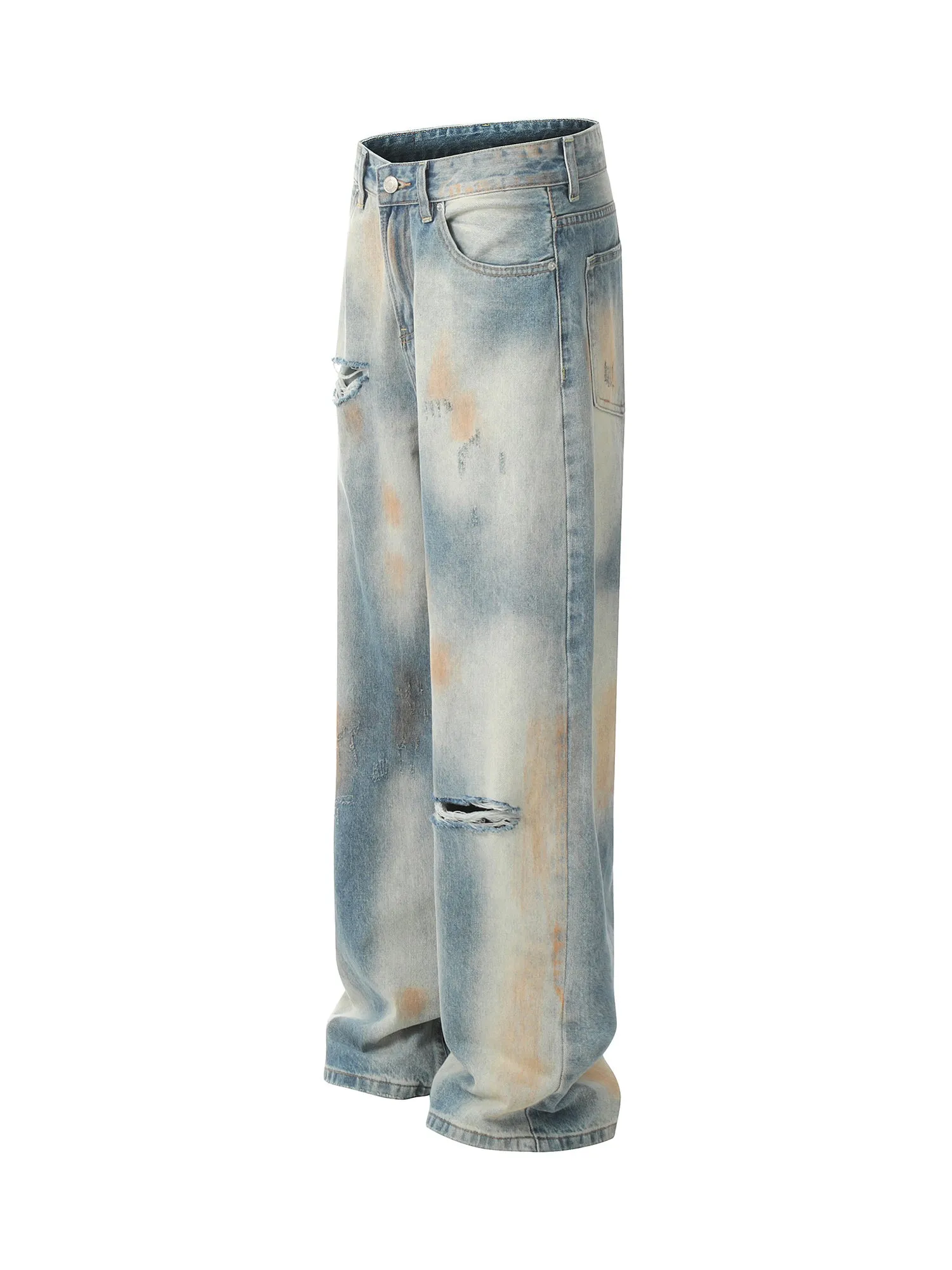 Thesupermade Distressed Street Hip-Hop Jeans