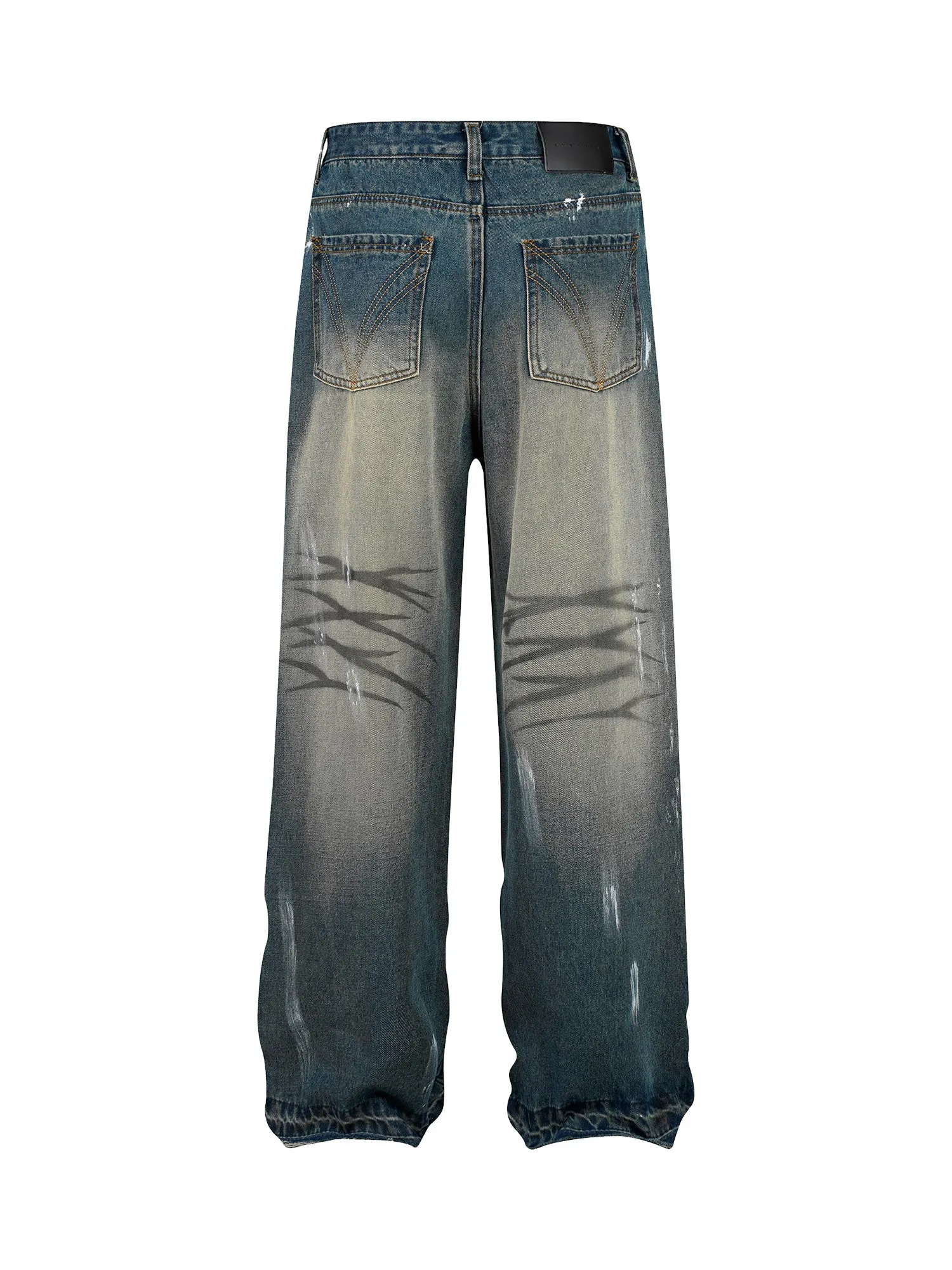 Thesupermade High Street Hip Hop Distressed Washed Jeans