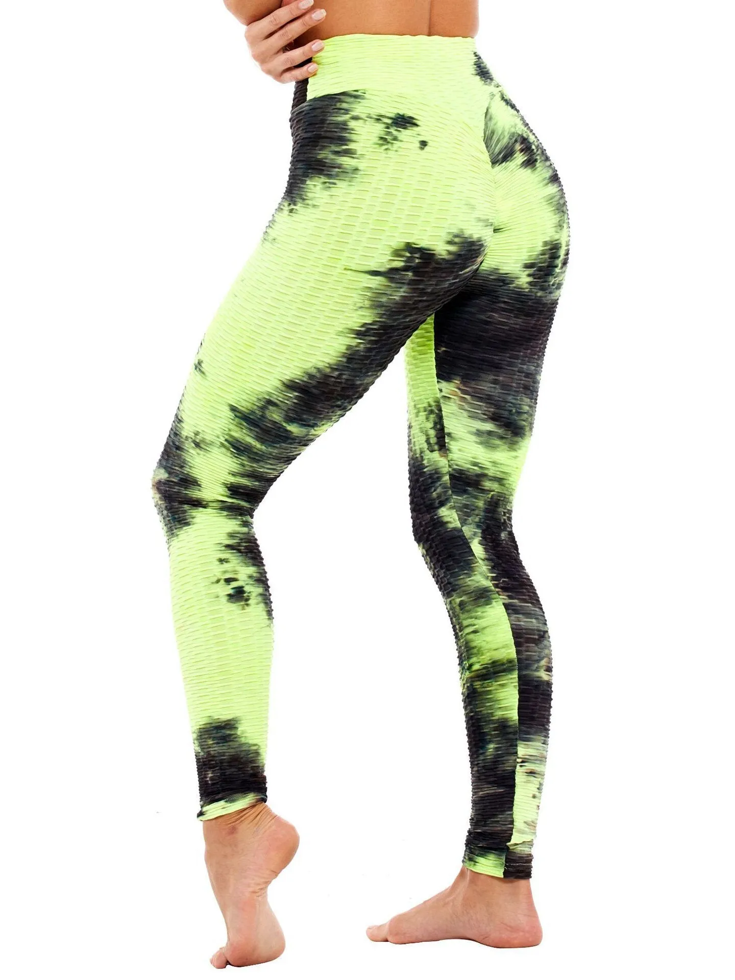 Tie-dye Random Print High Waist Slim Sport Yoga Casual Leggings For Women