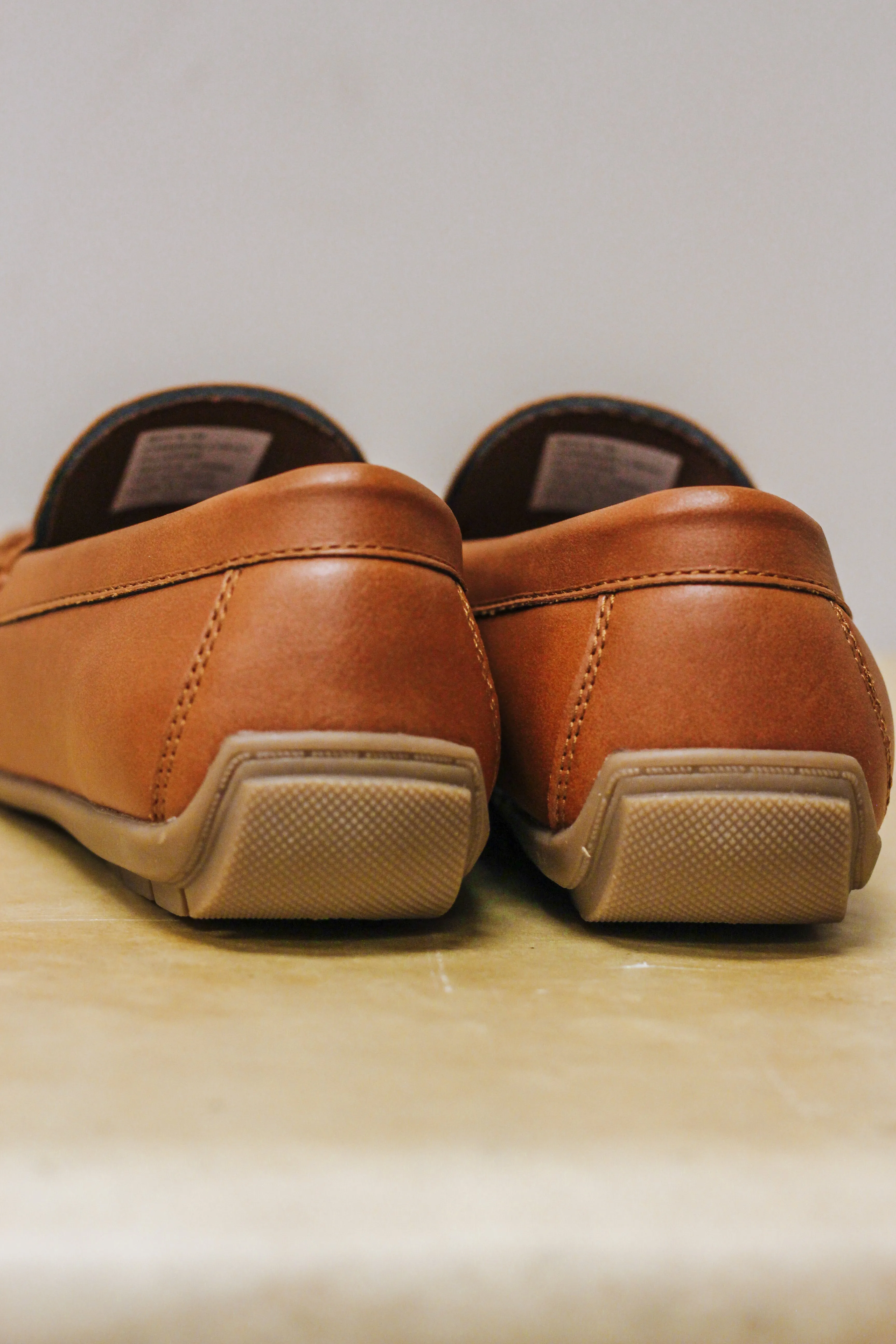 Toddler Tan Leather Slip On Shoes