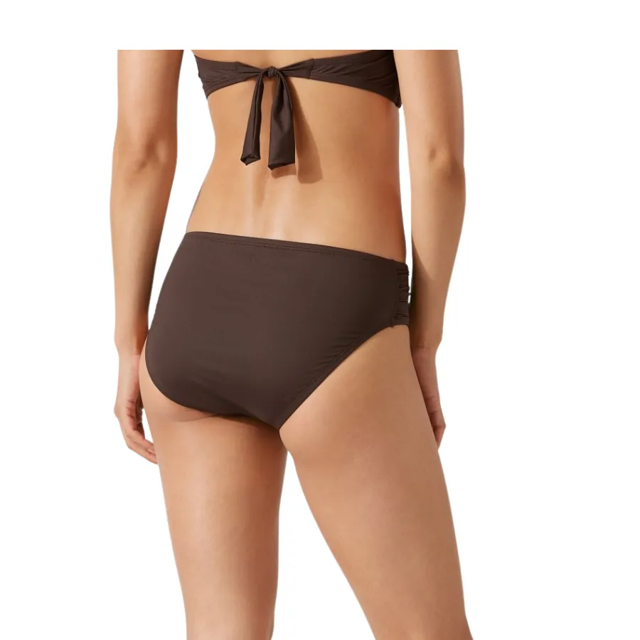 Tommy Bahama Side Shirred High Waist Bottom TSW31019B - Pearl Solids Double Chocolate