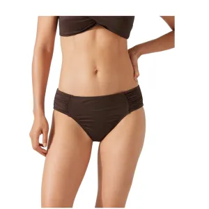 Tommy Bahama Side Shirred High Waist Bottom TSW31019B - Pearl Solids Double Chocolate