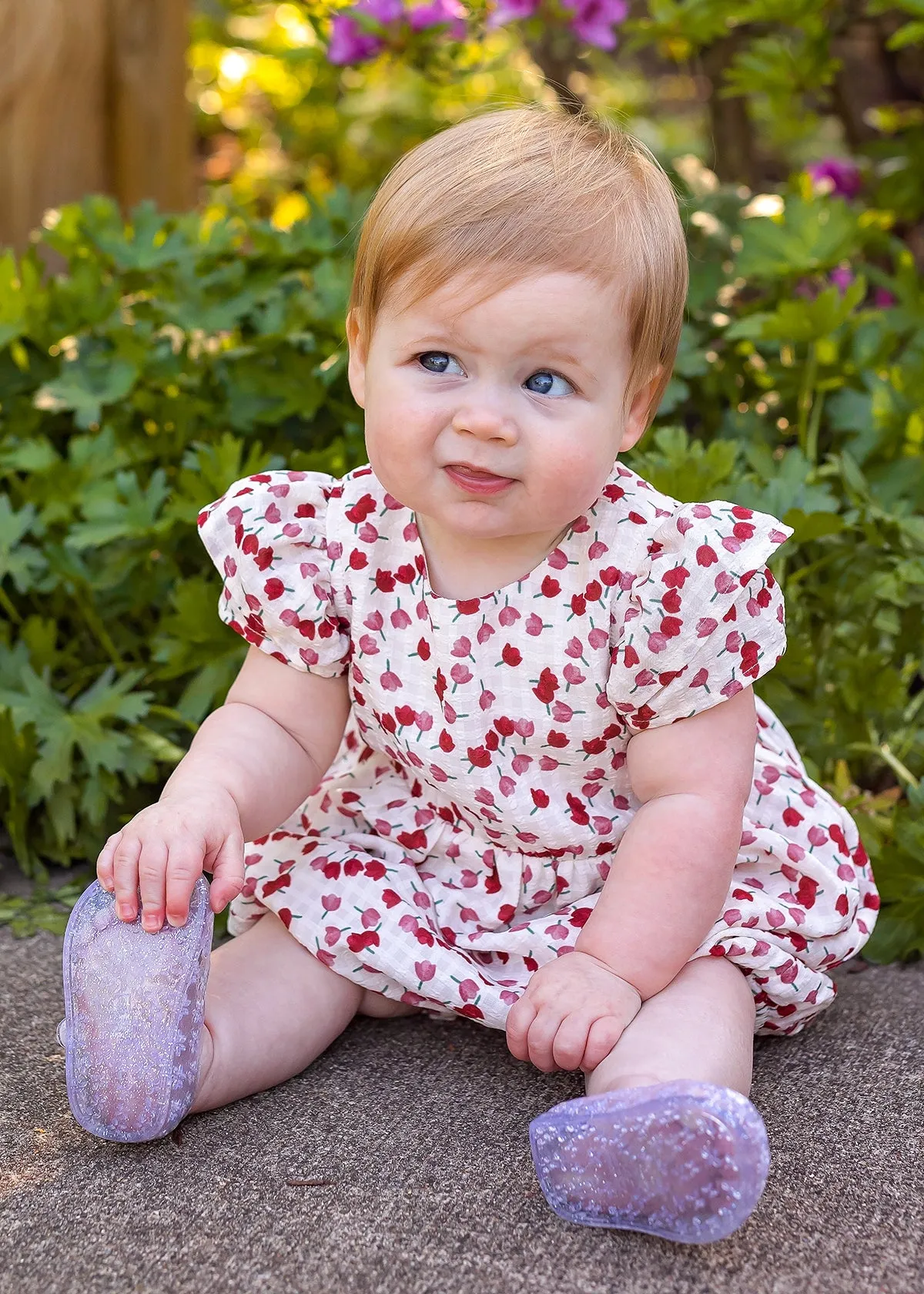 Tulip Fields Woven Romper