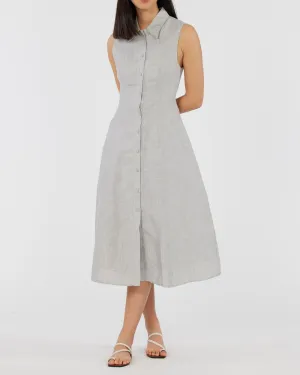 Vento Linen Dress - Cloud