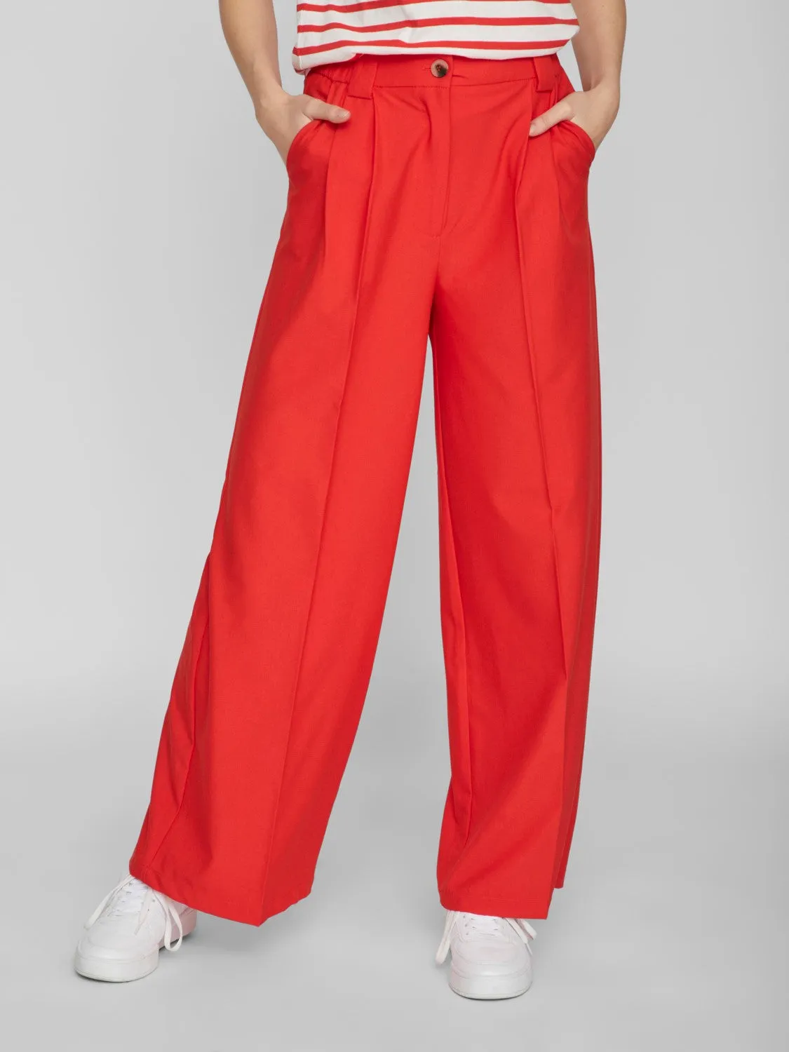 VIFINE HIGH-WAIST WIDE LEG PANTS (FLAME SCARLET)